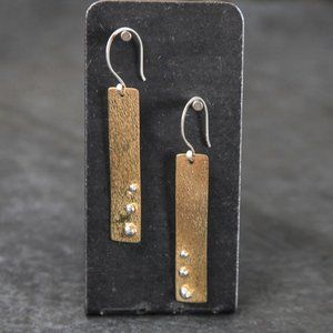 Mixed Metal Brass and Sterling Handmade Earrings